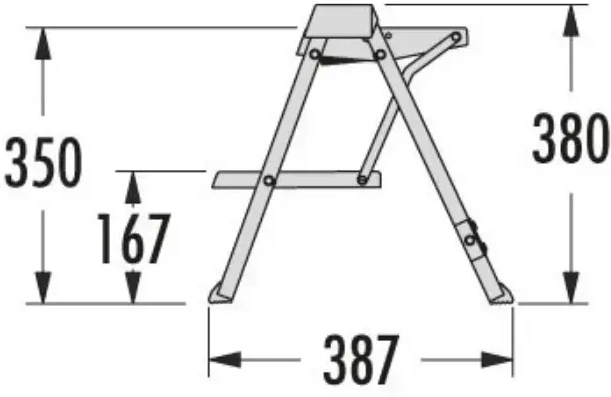 Hailo sulankstomas laiptelių suolas StepFix / plienas / 2 laipteliai / juodas