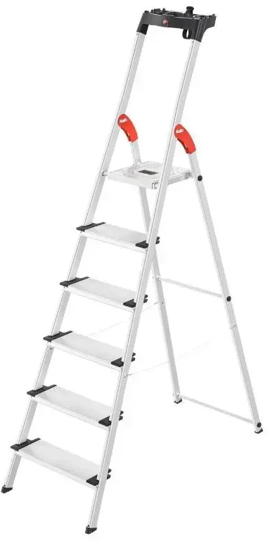 Hailo buitinės kopėčios L80 ComfortLine / aliuminio / 6 pakopų