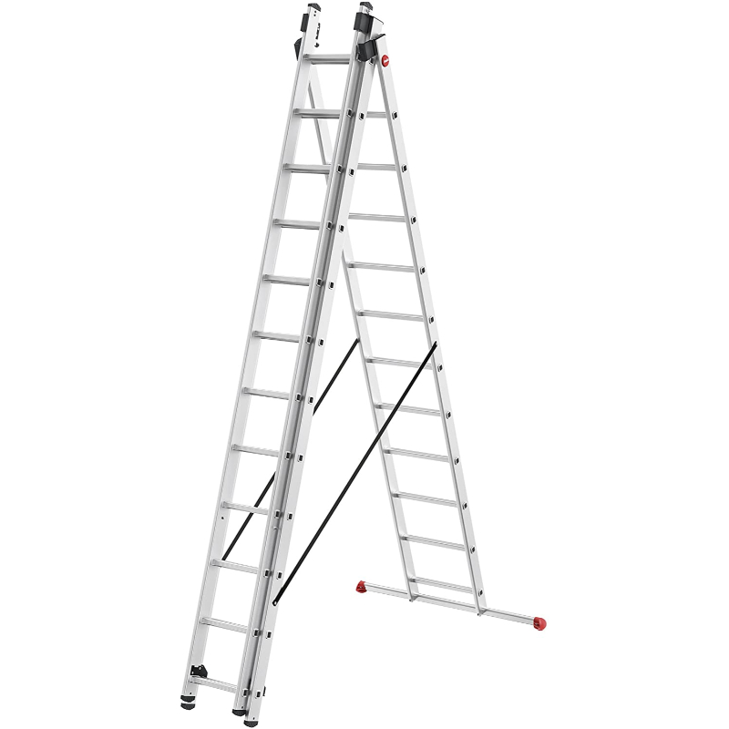 Hailo ProfiStep Combi kopėčios | aliuminis | 3x12 laiptelių
