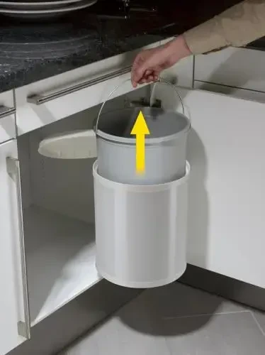 Hailo Spintelės šiukšliadėžė Compact Box, balta, 15l, M dydžio