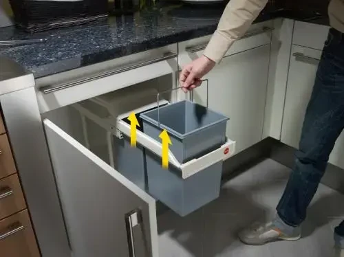 Hailo Spintelės šiukšliadėžė Multi-Box Duo, kreminė, 2x14l, L dydžio