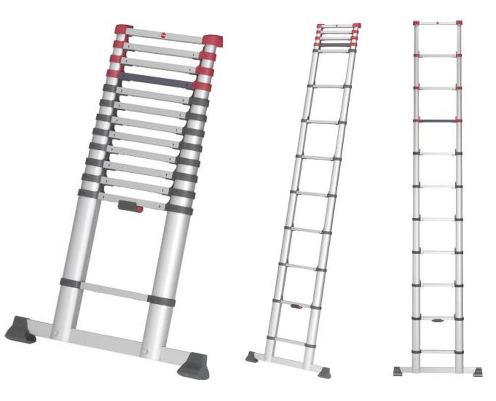 Hailo Teleskopinės kopėčios T80 FlexLine | aliuminis | 13 pakopų