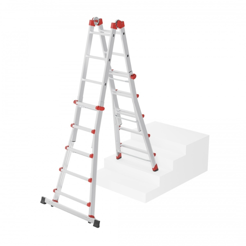 Hailo Universalios kopėčios M80 | aliuminis | 4x5 pakopos