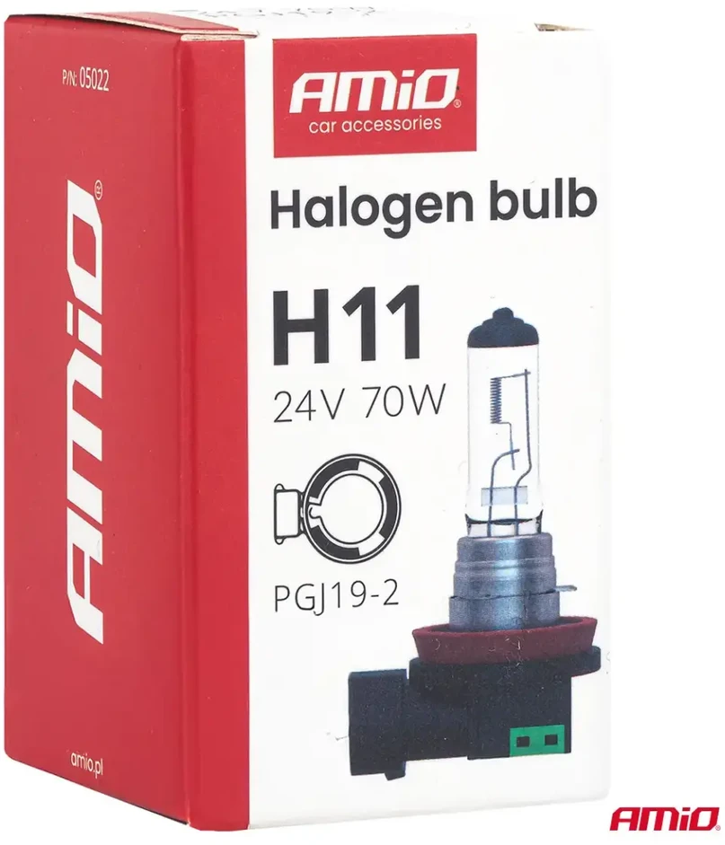Halogeninė lemputė H11 24V 70W PGJ19-2 AMIO-05022