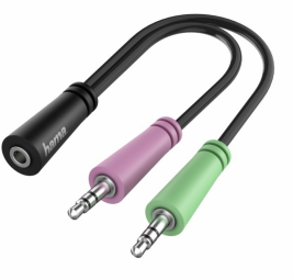 ADAPTERIS HAMA JACK 3.5MM 4 KAIŠČIŲ - 2X JACK 3.5MM LIZDAS