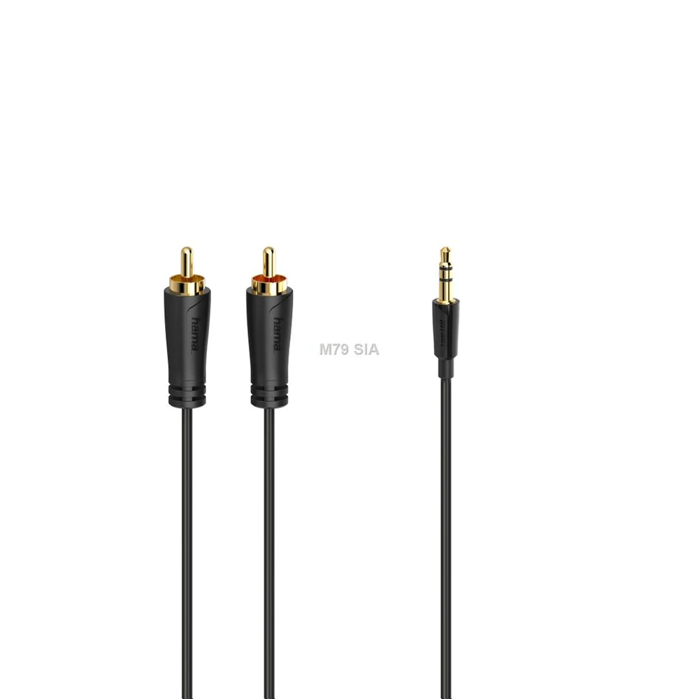 Hama garso laidas 3,5 mm į 2 RCA su auksinėmis jungtimis