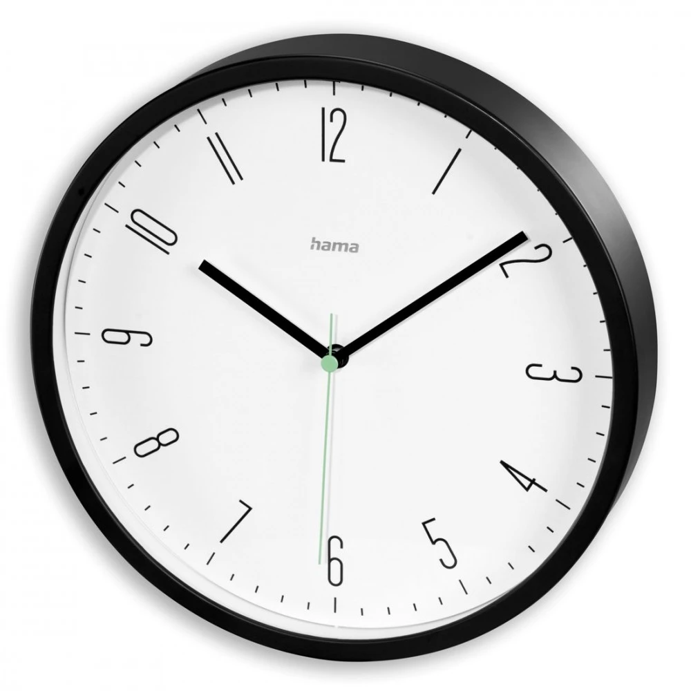 Hama Laikrodis ścienny Capri 25 cm Juodas