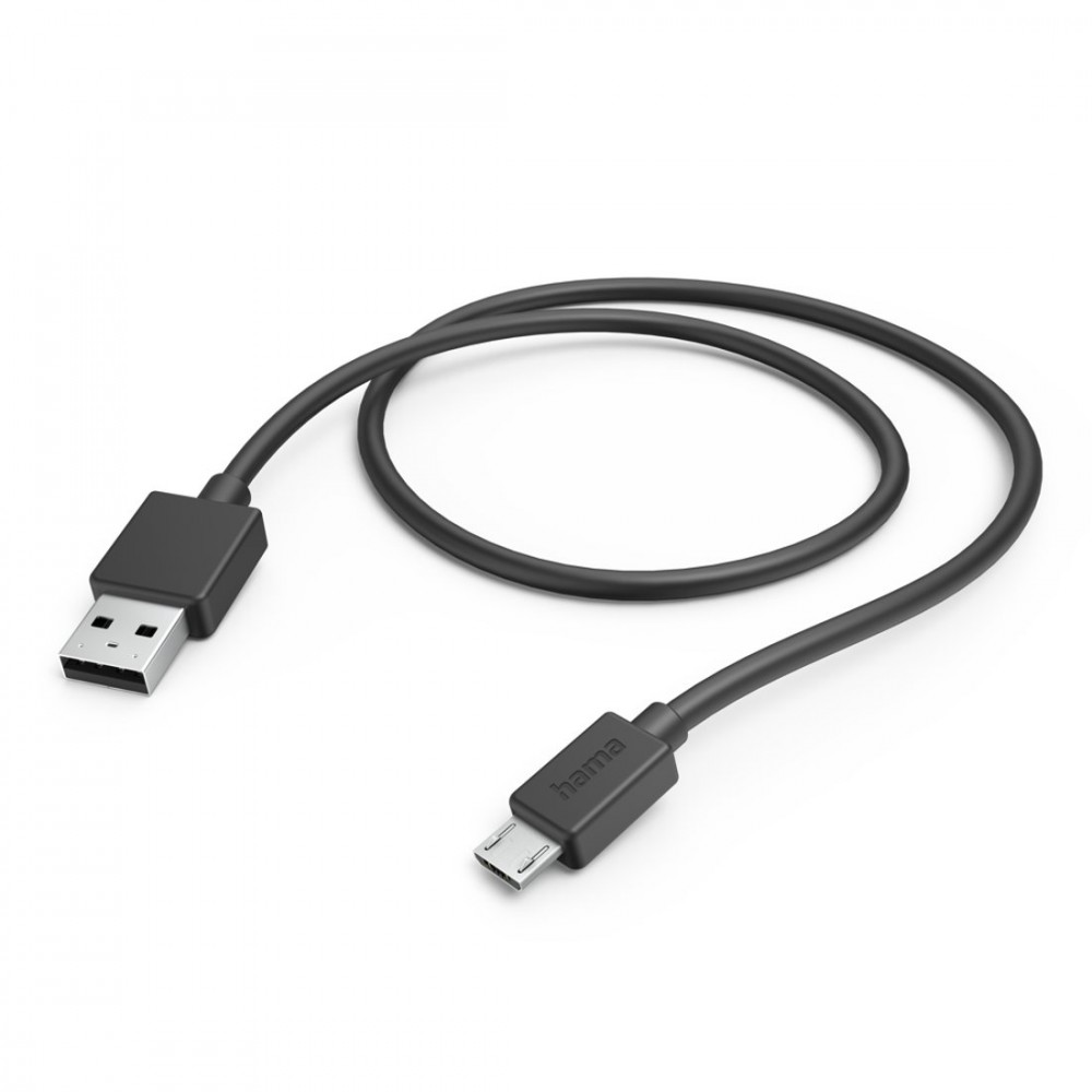 Hama Cables įkrovimo duomenų mikro UBS 1m Juodas