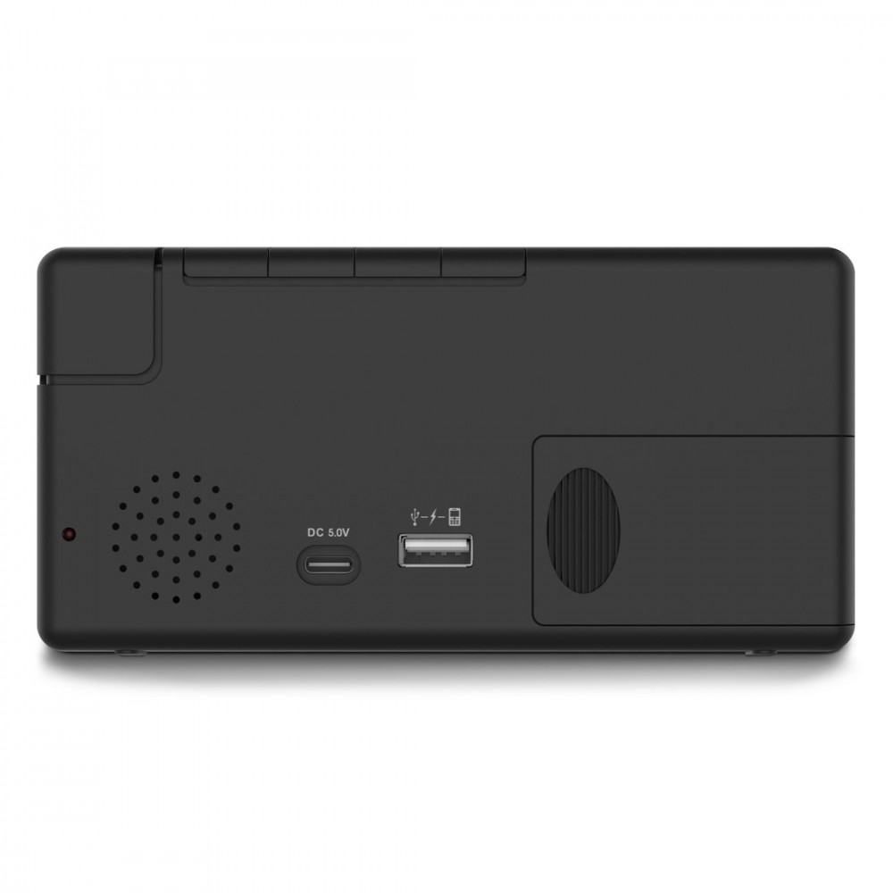 Hama Ibiza Digitālais Modinātājs Ar Multicolor Displeju USB Lādēšana Melns