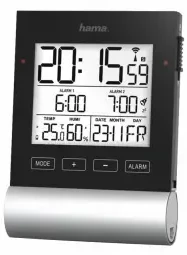 Hama DCF ALARM CLOCK "Juodas LINE" | Hama