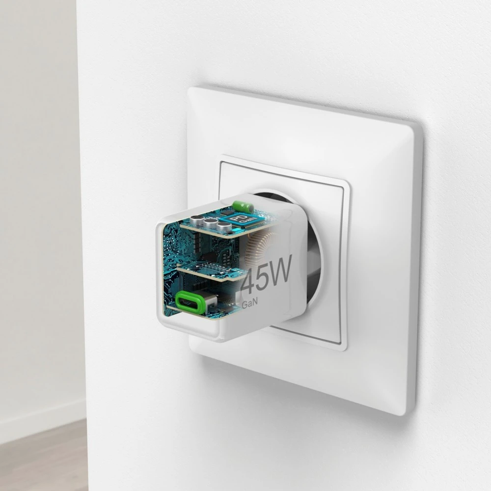 Hama supermini 45W GaN PD/QC 1x USB-C balta