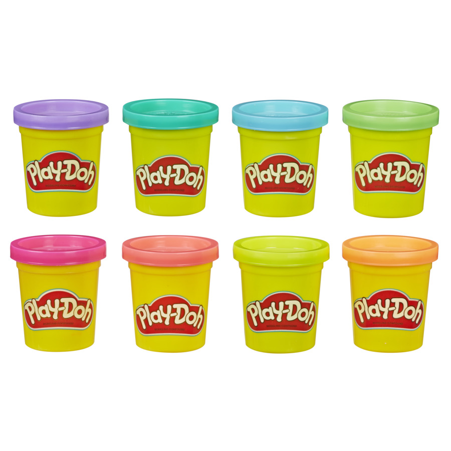 PLAY-DOH HASBRO CASTRY CAY 8 SPALVŲ NEONINĖS SPALVOS KONDINĖS DOVANA