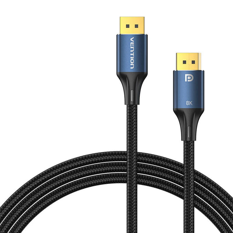 Vention DisplayPort 8K laidas su mėlynais antgaliais