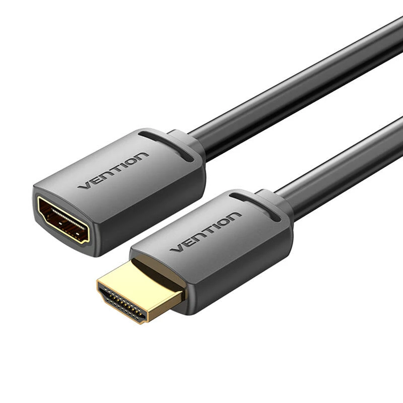 Vention HDMI-A kištukas su HDMI-A moterimi 4K HD PVC kabelis 2 m ventiliacijos AHCBH (juodas)