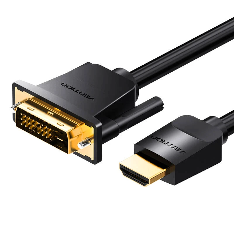 Vention HDMI į DVI laido jungčių vaizdas iš arti