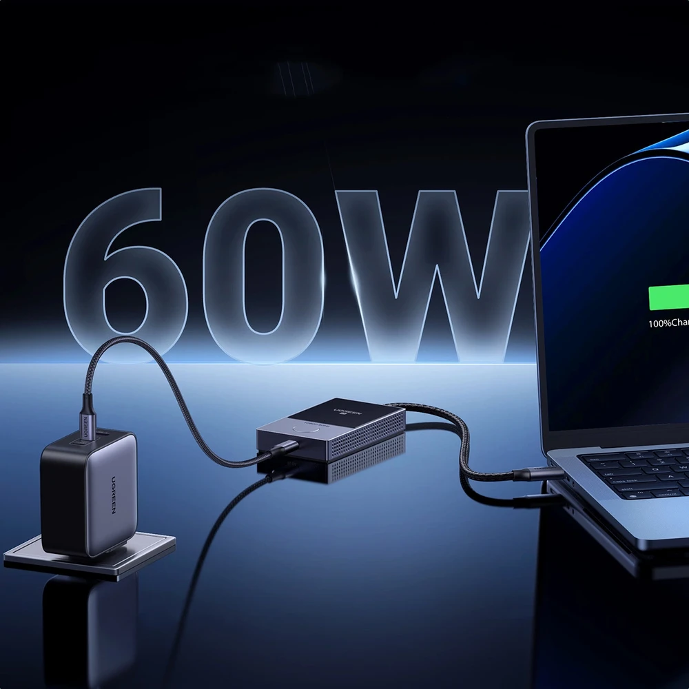Ugreen HDMI siųstuvas su 60W įkrovimo funkcija