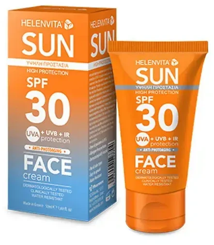Helenvita Sun UVA & UVB Protection Before Sun Exposure Kreminis For Face SPF 30, 50 ml