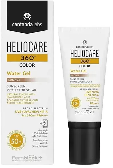 Heliocare Vanduo Gel 360º Colour Bronze Spf50+ veido kremas su atspalviu 50ml