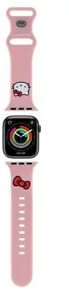Hello Kitty apyrankė HKAWMSCHBLP Apple Watch 38/40/41mm rožinės spalvos apyrankė Silicone Kitty Head