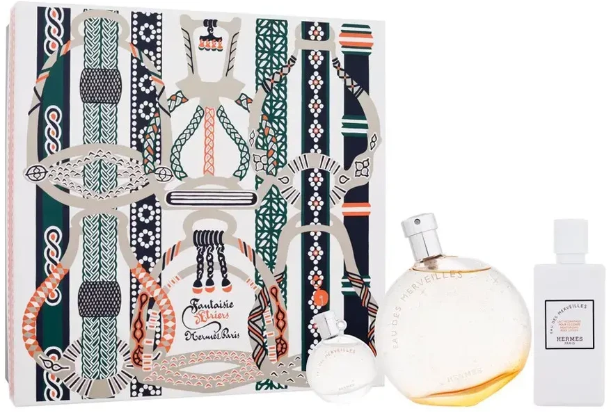 Hermes Eau Des Merveilles rinkinys moterims (EDT, 100 ml + kūno losjonas, 80 ml + EDT, 7,5 ml)