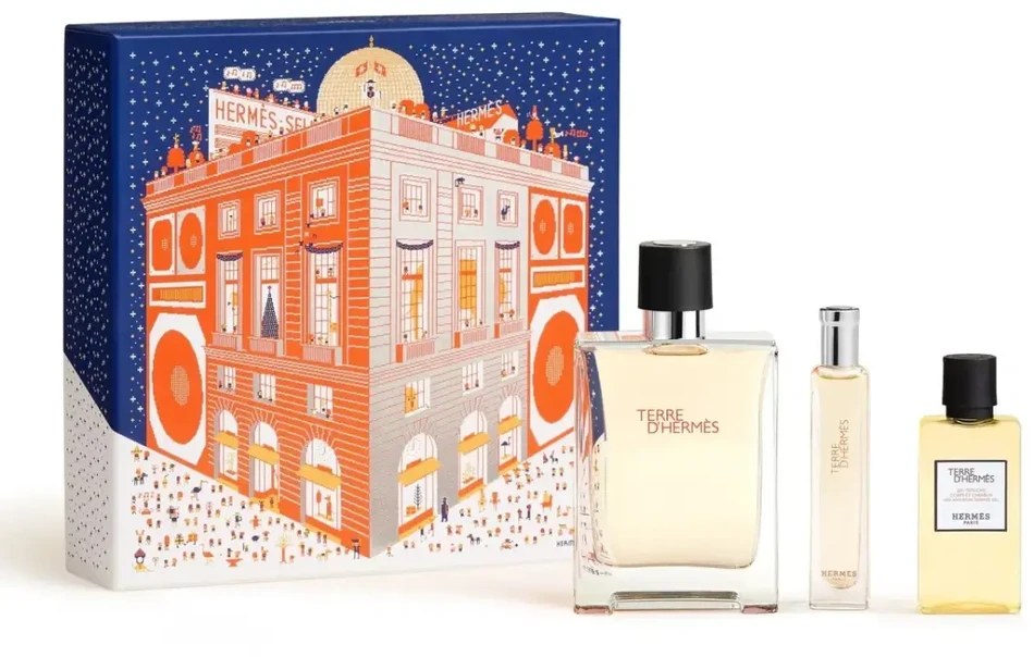 Hermes Terre d'Hermes EDT rinkinys vyrams (EDT 100 ml + Dušo želė 40 ml + EDT 15 ml)