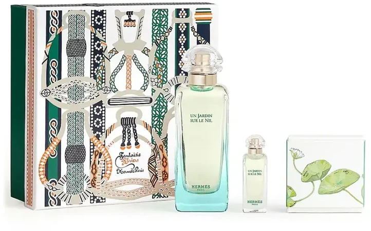 Hermes Un Jardin Sur Le Nil EDT rinkinys Unisex (EDT 100 ml + EDT 7,5 ml + parfumuotas muilas 50 g)