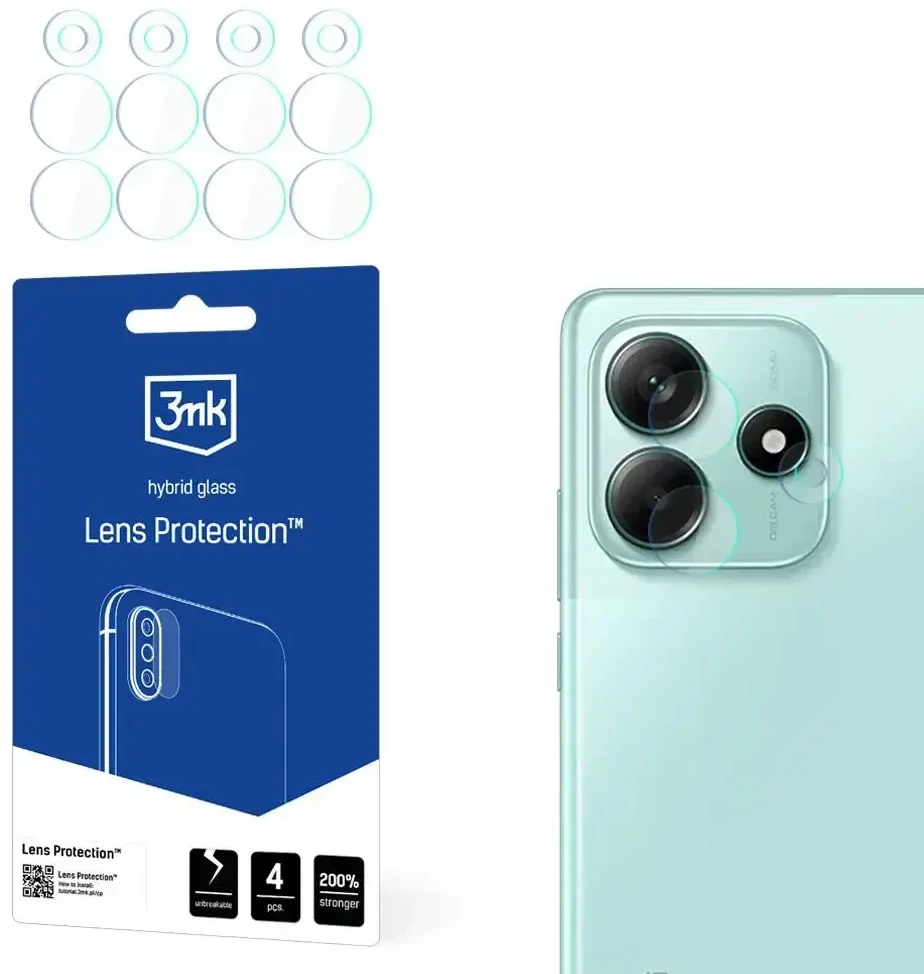 Hibridinis stiklas fotoaparato objektyvui 3mk objektyvo apsauga, skirtas Xiaomi Redmi Note 14 5G