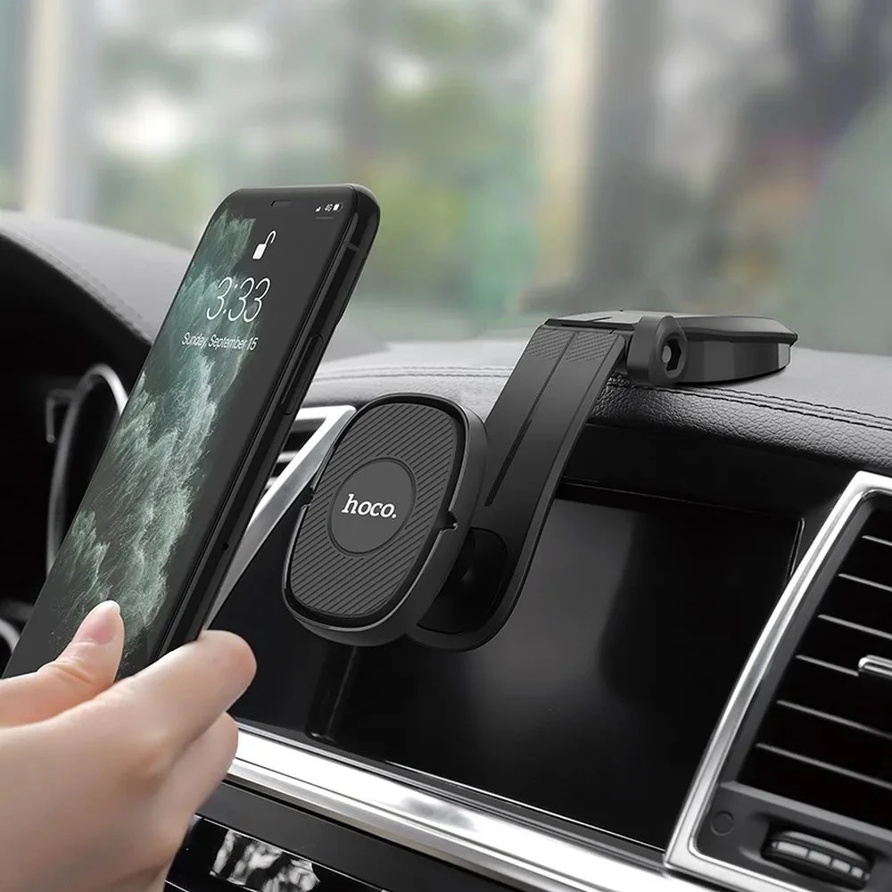Automobilinis universalus telefono laikiklis Hoco CA61 Kaile tvirtinamas ant prietaisų skydelio, magnetinis juodas
