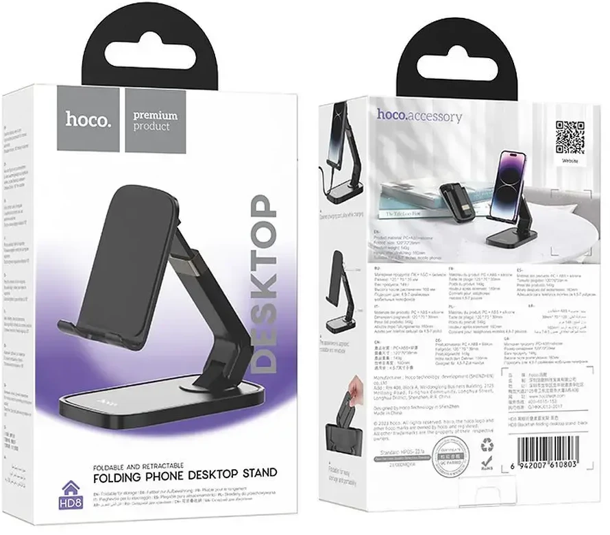 HOCO desktop stand for smartphone HD8 juodas
