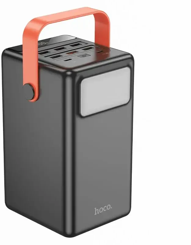 Hoco J142 išorinis akumuliatorius | 100 000 mAh | 22,5 W | PD, QC | USB-A, USB-C | LED žibintuvėlis | juodas