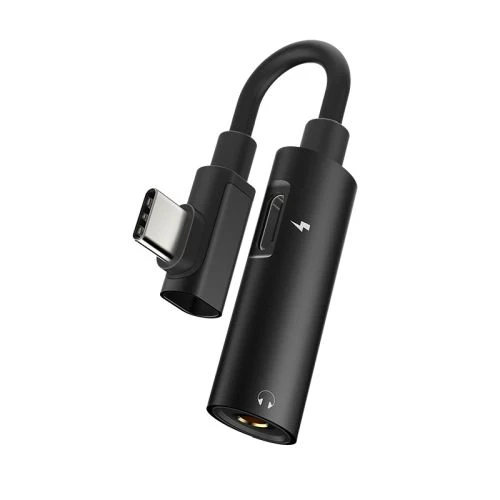 Audio adapteris Hoco LS19 Type-C 2in1 juodas