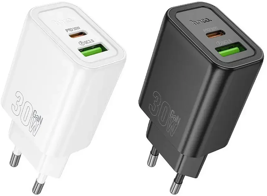 Telefono įkroviklis Hoco USB A + USB C QC3.0 PD 3A 30W N63 juodas