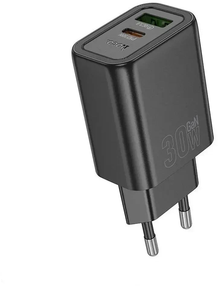 Telefono įkroviklis Hoco USB A + USB C QC3.0 PD 3A 30W N63 juodas
