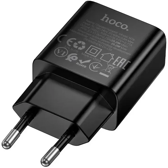 Telefono įkroviklis Hoco USB C QC PD 25W N76 juodas