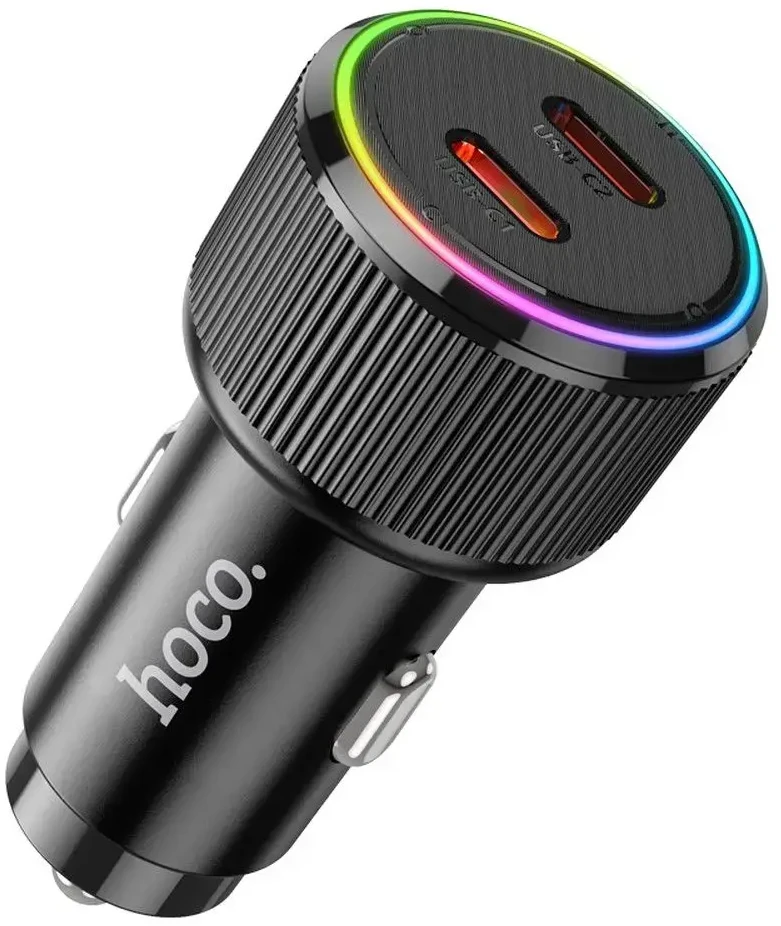 Car charger Hoco 2 x USB C QC PD 50W NZ14B juodas