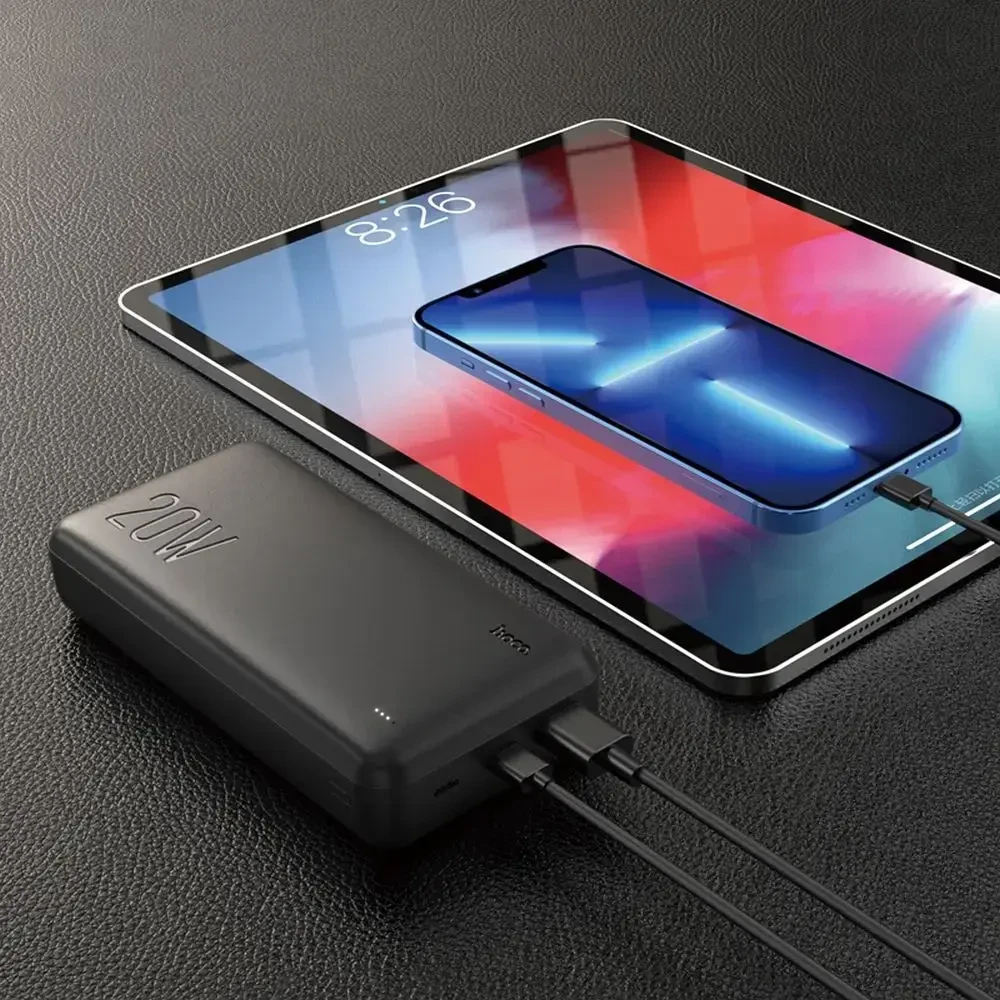 Išorinė baterija Power Bank Hoco J87A Type-C PD 20W+Quick Charge 3.0 20000mAh juodas
