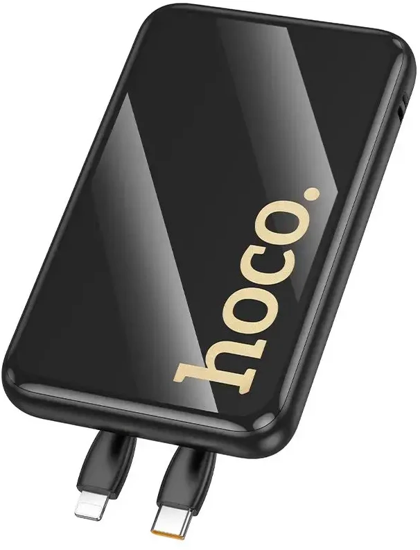 Išorinė baterija Hoco 10000 mAh QC PD 22,5W su integruotais laidais USB C + Lightning Q37 juodas