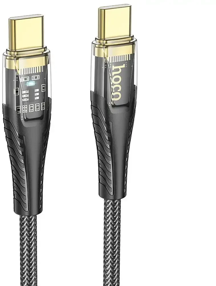 Cable USB C to USB C Hoco 3A 60W 1,2 m U121 juodas