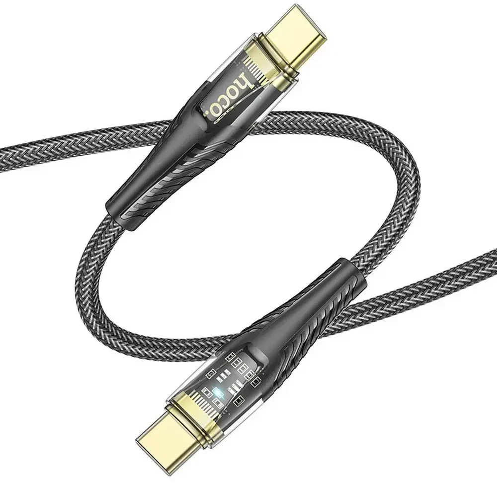 Cable USB C to USB C Hoco 3A 60W 1,2 m U121 juodas