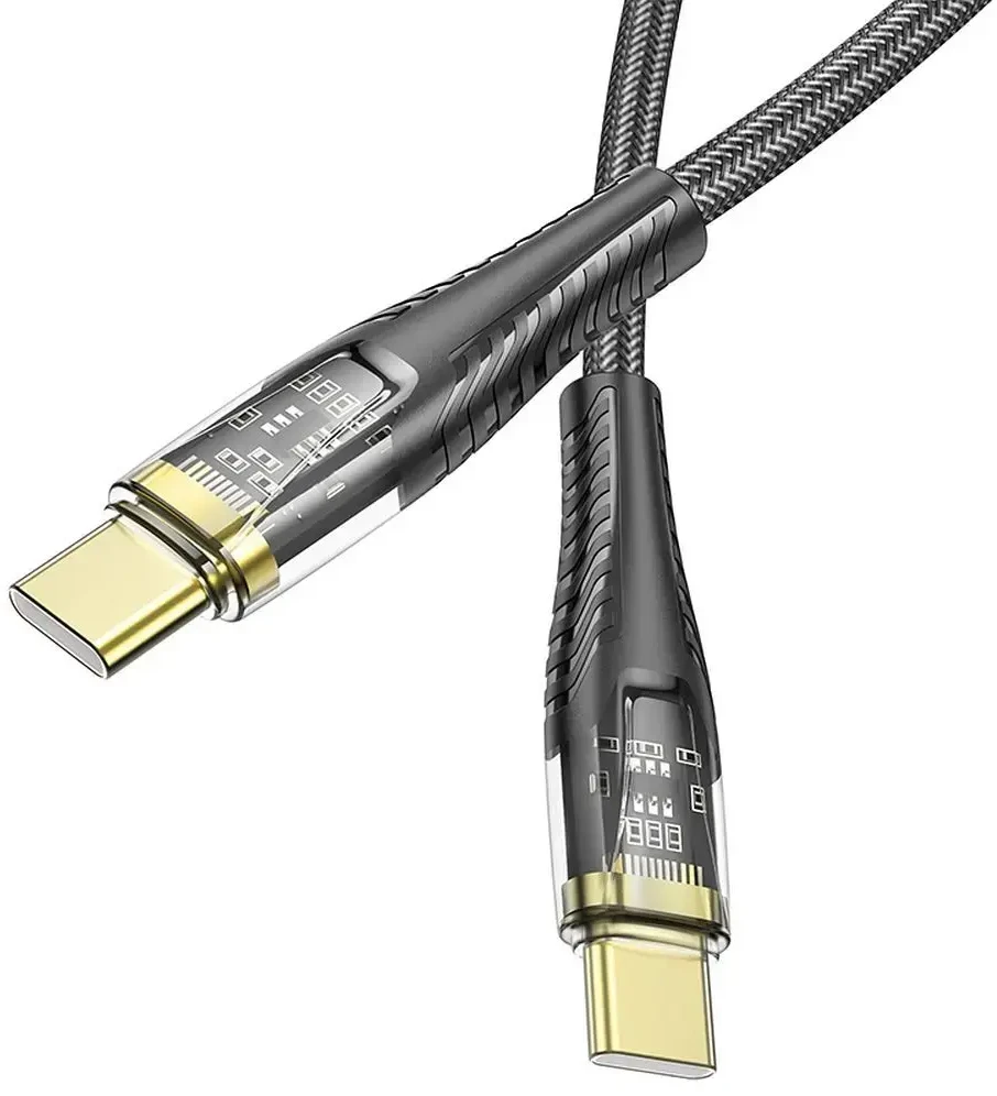 Cable USB C to USB C Hoco 3A 60W 1,2 m U121 juodas