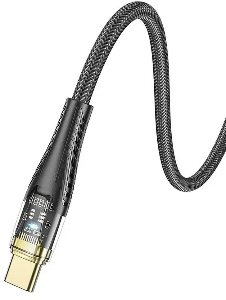 Cable USB C to USB C Hoco 3A 60W 1,2 m U121 juodas