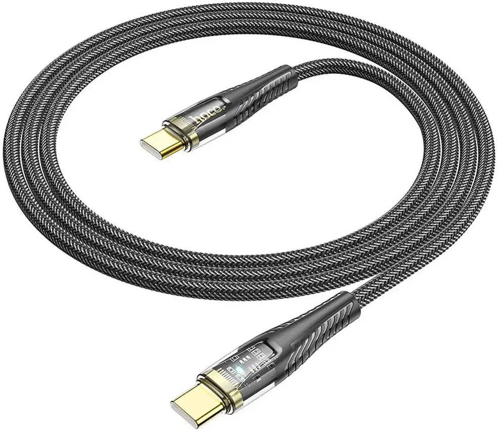 Cable USB C to USB C Hoco 3A 60W 1,2 m U121 juodas