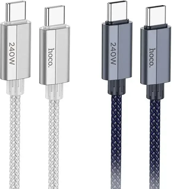 USB C į USB C laidas Hoco QC3.0 PD 5A 240W 1,8 m U134 pilka