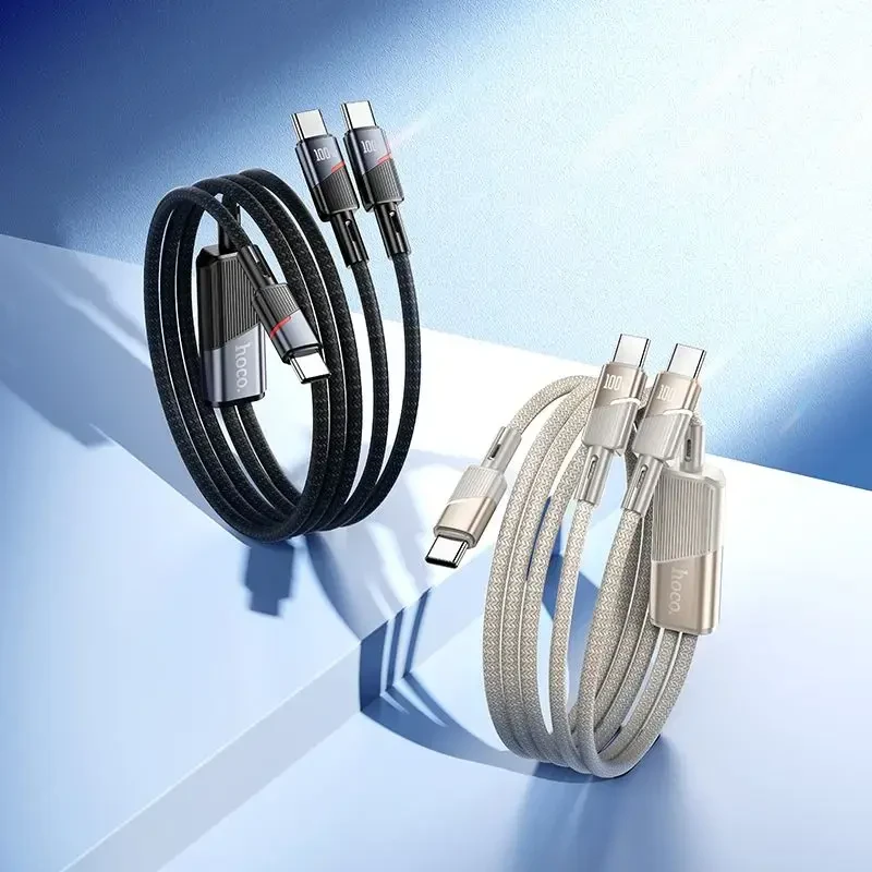 Cable 2in1 USB C į USB C / USB C Hoco 5A 100W 1,2 m U139 juodas