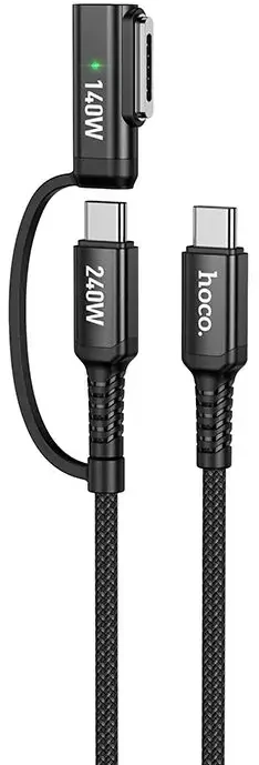 Laidas 2in1 USB C į USB C / Mag3 Hoco 240W 1,8 m U142 juodas