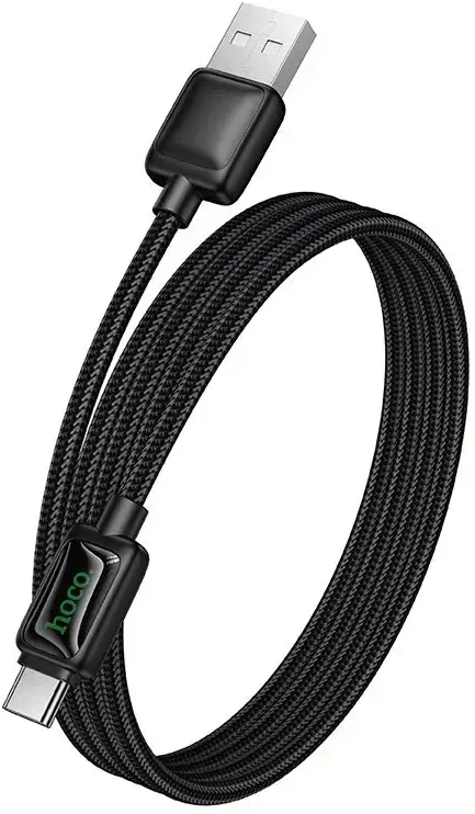 Laidas su LCD ekranu USB A į USB C Hoco 3A 1,2 m U146 juodas