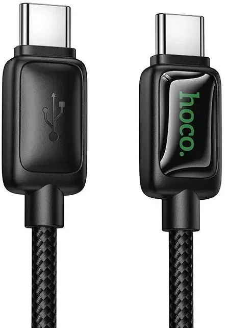 Laidas su LCD ekranu USB C į USB C Hoco 3A 60W 1,2 m U146 juodas