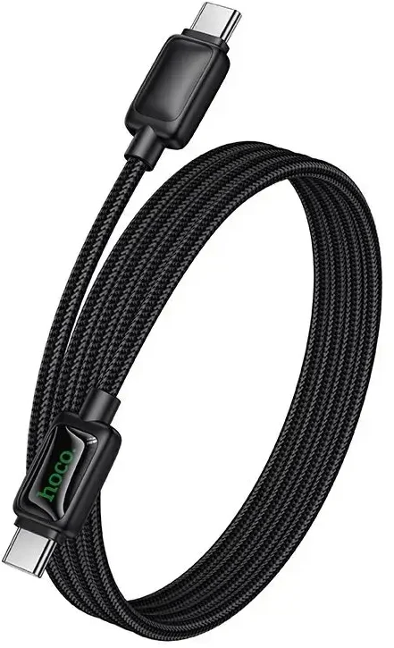 Laidas su LCD ekranu USB C į USB C Hoco 3A 60W 1,2 m U146 juodas