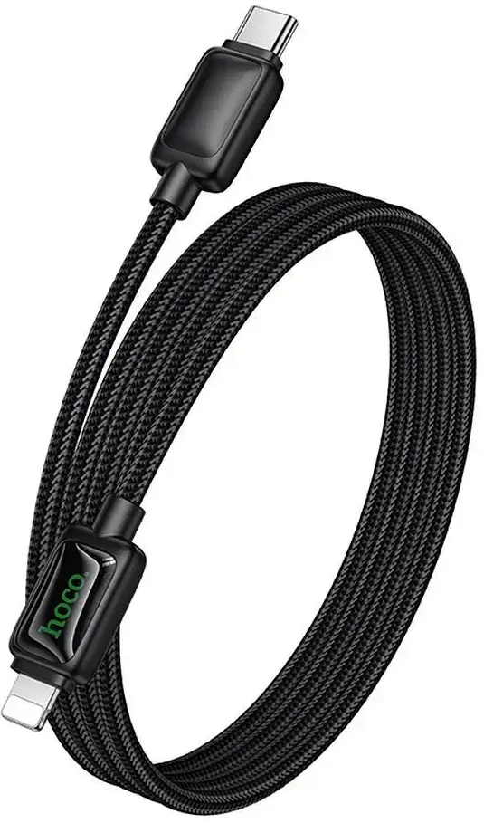 Laidas su LCD ekranu USB C - Lightning Hoco PD 30W 1,2 m U146 juodas