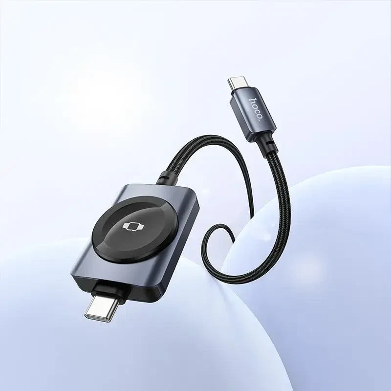 Hoco USB C į USB C PD100W laidas su iWatch įkrovimo funkcija 1.2 m CW66 juodas